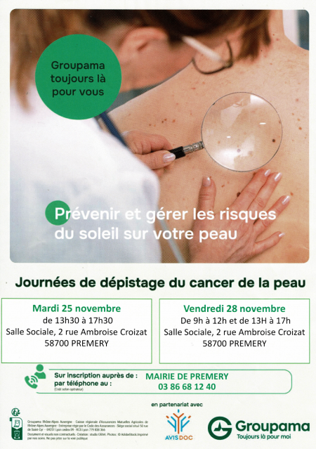 Affiche dépistage de la peau