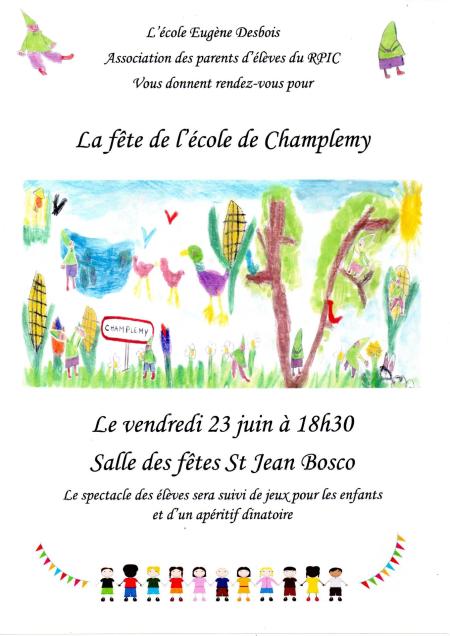 Affiche Fête de fin d'année Ecole Champlemy